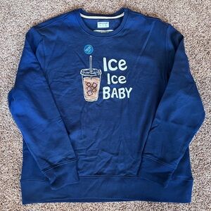 NWOT Life is Good Ice Ice Baby Coffee Simply True Fleece Crew
